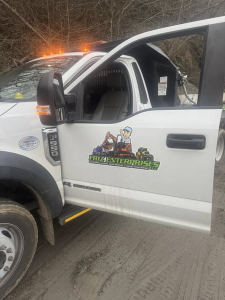Friz Enterprises gravel delivery truck serving Western Carolina University area in Cullowhee North Carolina